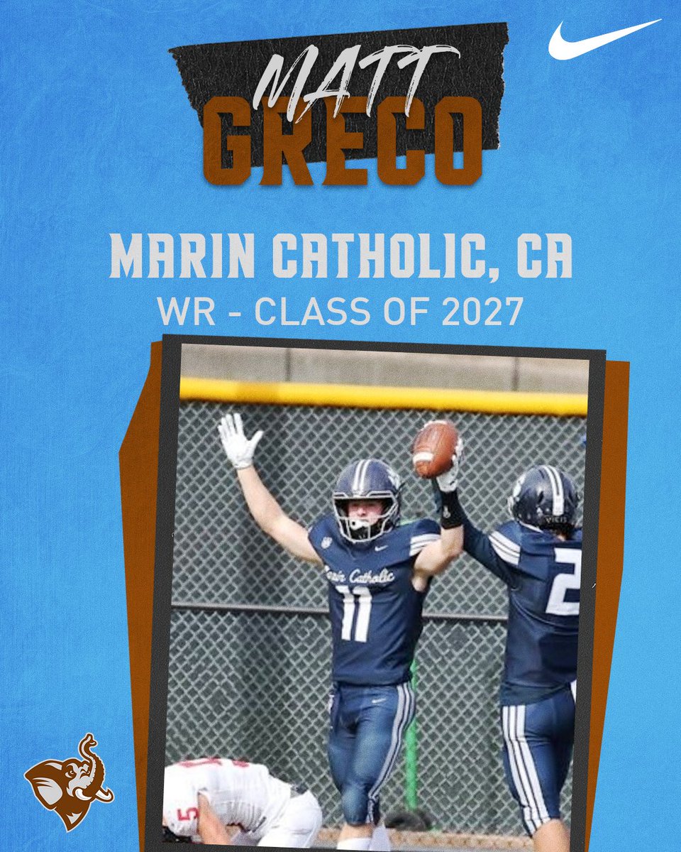 Welcome MATT GRECO out of Marin Catholic, CA to the class of 2027! hudl.com/video/3/115826… 🐘 #jumbopride