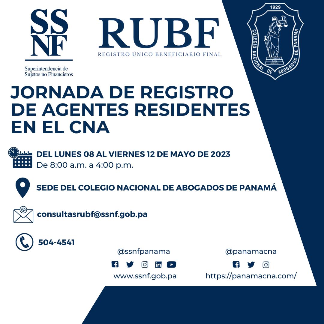 Mef_Pma's tweet photo. La SSNF y el @panamacna los invita a participar de la Jornada de Registro de Agentes Residentes en el RUBF.
¡Los esperamos!
🇵🇦 🇵🇦 🇵🇦
#ElCompromisoEsDeTodos
#UnidosLoHacemos
#RUBF
#cumplimientonormativo https://t.co/8J2gNk6Z6y