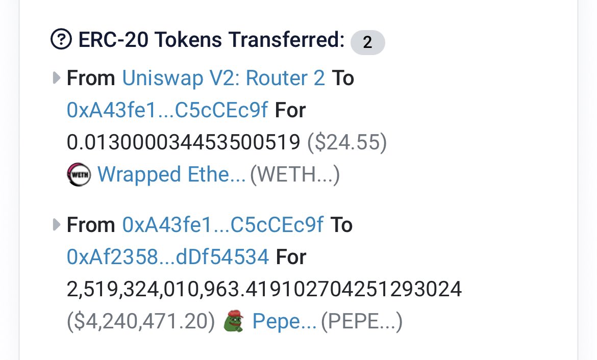 $27 $pepe wallet update:

Now worth $4,240,471.20