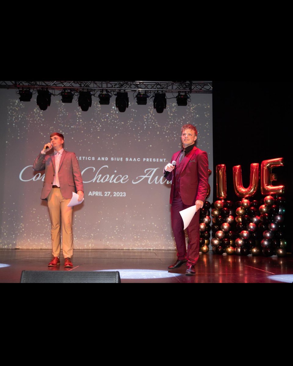 SIUEWrestling's tweet photo. A look back at a memorable Cougar Choice Awards. 

Host of the Show- Max Kristoff 
Academic Excellence- Chase Diehl
Male Athlete- Colton McKiernan 
Scholar All-Americans
-Chase Diehl
-Cardi Wilson https://t.co/ZSBm1BCvtJ