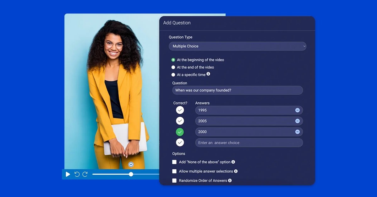 screenpalapp's tweet image. 📹💡📊 Enhance your #trainingvideos with #videoquizzing! Learners can test their knowledge, reinforce key concepts, and stay engaged. Plus, trainers can track progress and identify areas for improvement.

Learn more on our blog: screenpal.com/blog/quizzing-…