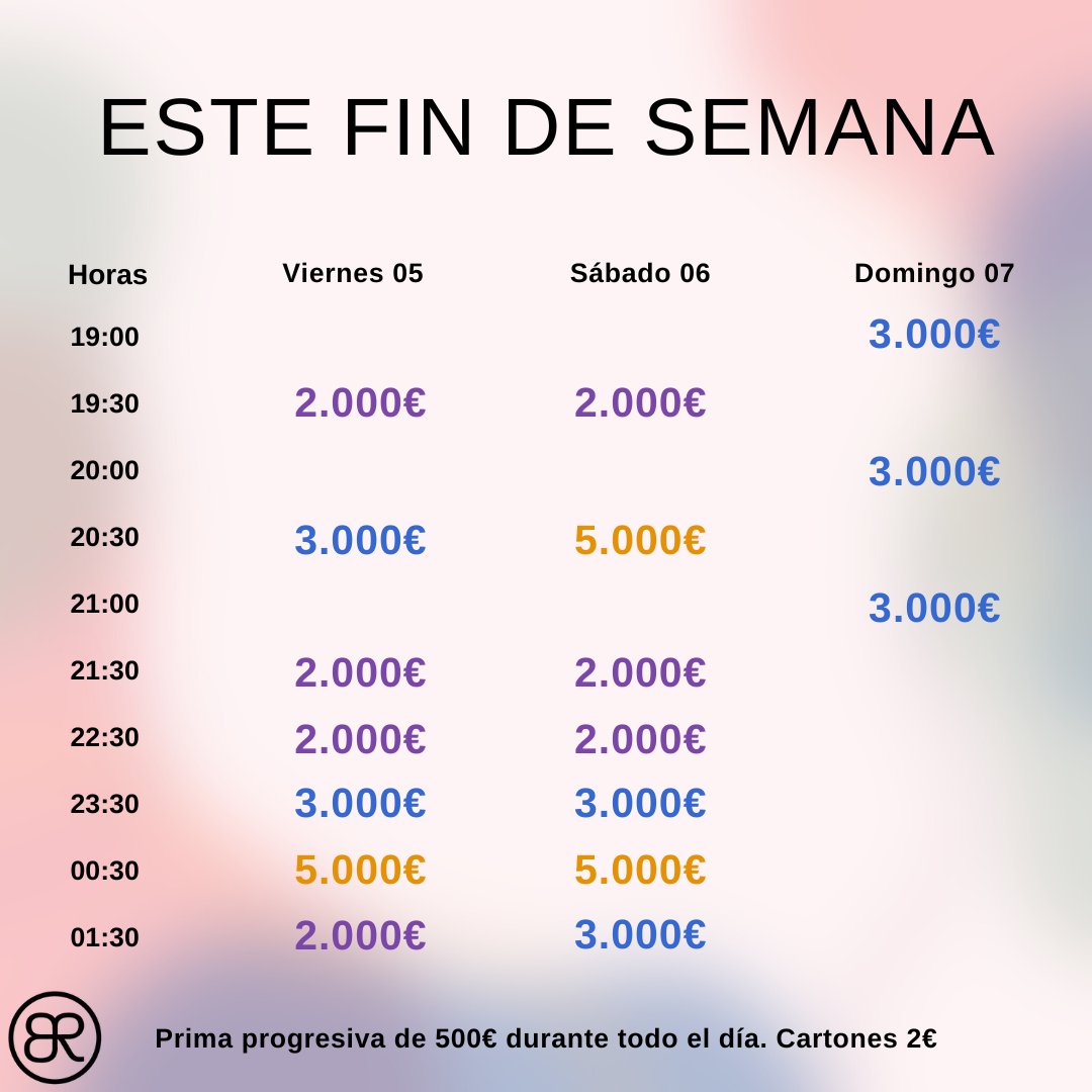 BingoRoma's tweet photo. ¿Estas preparad@ para el fin de semana en Bingo Roma?😱💵

 Los MEJORES PREMIOS de Madrid, solo aquí... en Bingo Roma

#bingoroma #premiosbingo #bingomadrid #grandespremios #viernes #sabado #domingo #findesemana #premios https://t.co/6RpCI3Xoiw
