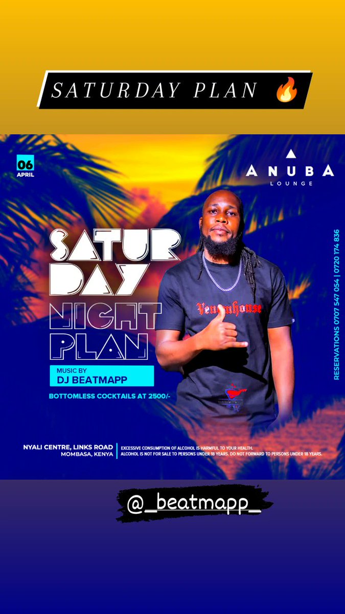 anubaloungeke's tweet photo. Here is our weekend line up
Old school Thursday by @Therealbeatmapp @VjMejja 
Feel good Friday with @djmashakenya @Therealbeatmapp @VjMejja 
Saturday night plan with @Therealbeatmapp 
Sunday,Catch all the matches live on our big screens! https://t.co/KVU4Ixf9eV