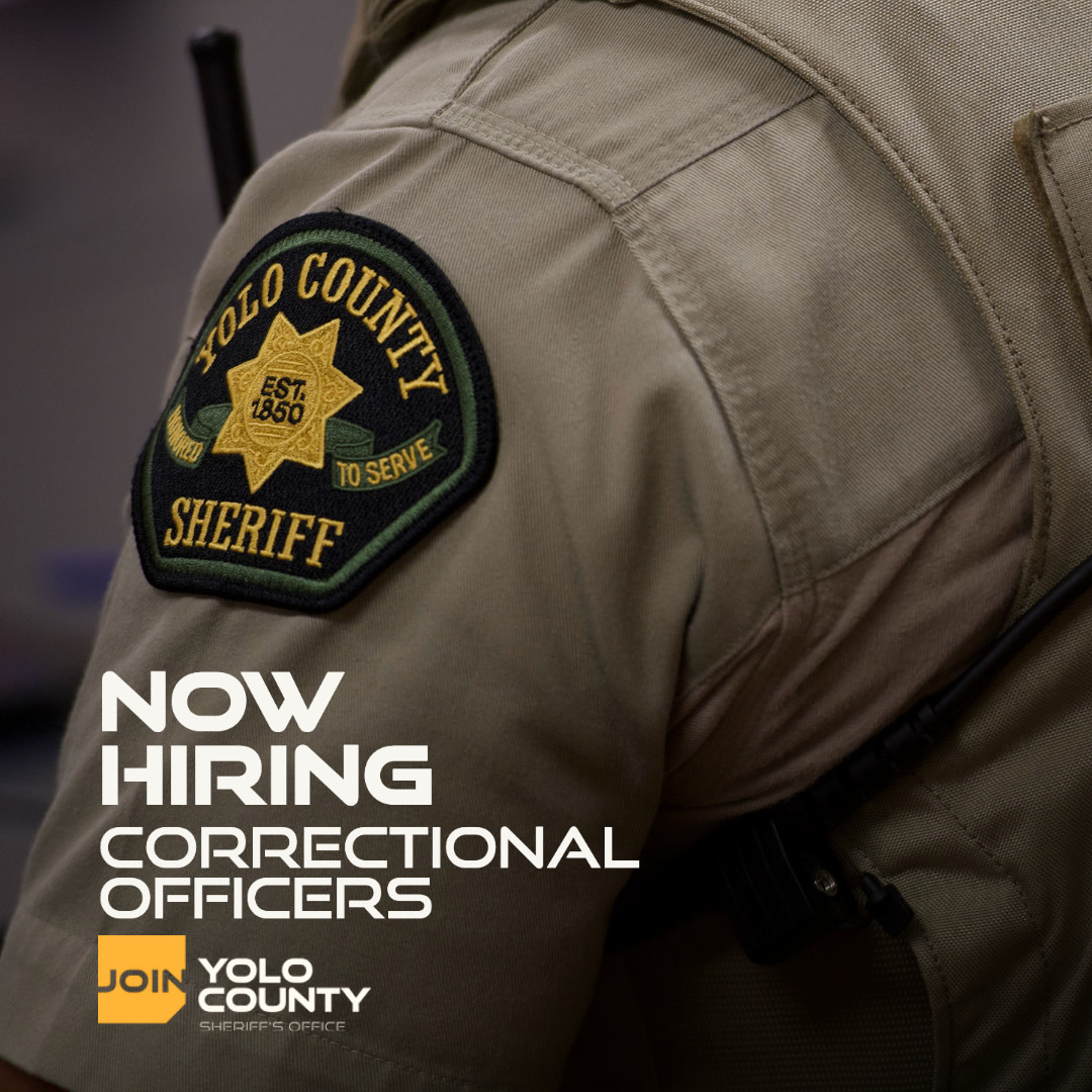 YoloCoSheriff's tweet photo. NOW HIRING! Earn a $5k bonus as a
Correctional Officer. Visit www.joinycso.
com to learn more. #JoinYCSO #YCSO
#YoloCountySheriffsOffice #SheriffJobs
#CareerWithBenefits https://t.co/ZmfhpyoN9q