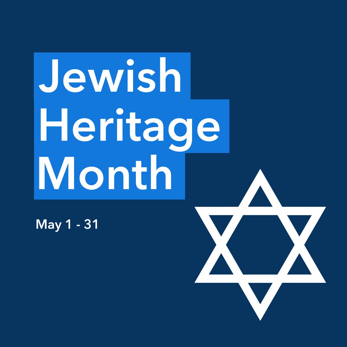 Happy Jewish Heritage Month! 

This month is a time to celebrate and recognize Jewish culture, faith, history and the immense contributions the communities have made to the social, political and economic fabric across Canada. #JewishHeritageMonth #JewishCommunities #JewishHistory