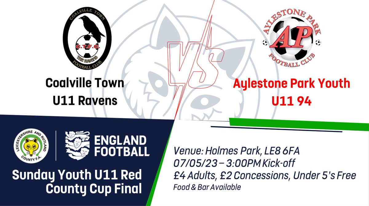 leicsfa's tweet photo. Sunday Youth U11 Red County Cup Final | The third and final game of a football-filled day will be...

⚫⚪ @7sRaven U11 Ravens Vs @officialAPFC U11 94 🔴⚪ https://t.co/0APoo1Iuk0