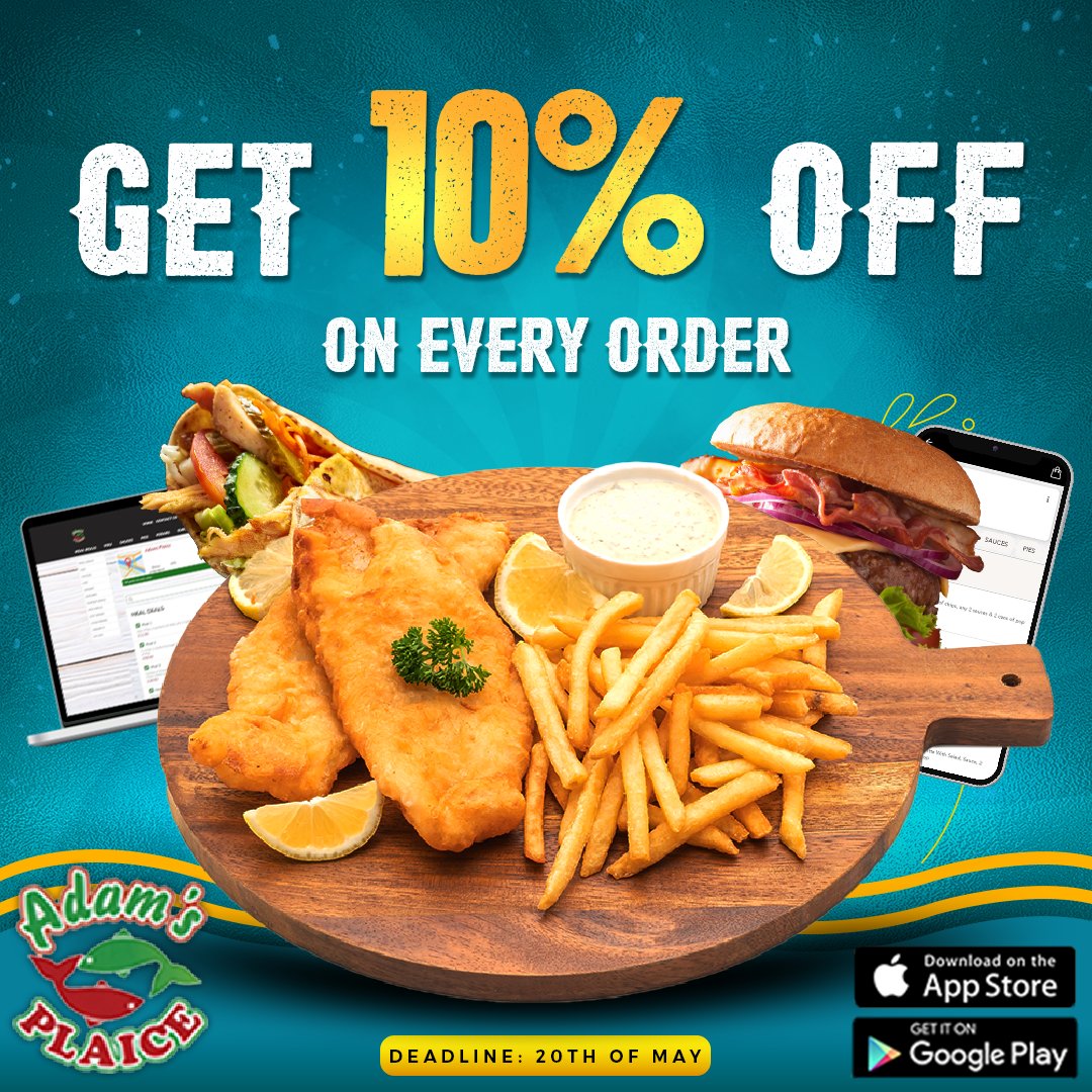 AdamPlaice's tweet image. It's a win-win!
Don't miss out on the chance.
Limited time offer from us.
adamsplaice.uk
😋🛵
App Store: shortlnk.uk/AdamsPlaice-Ap…
Google Play: shortlnk.uk/AdamsPlaice-Go…
.
.
.
.
.
#Pontefract #fishtime