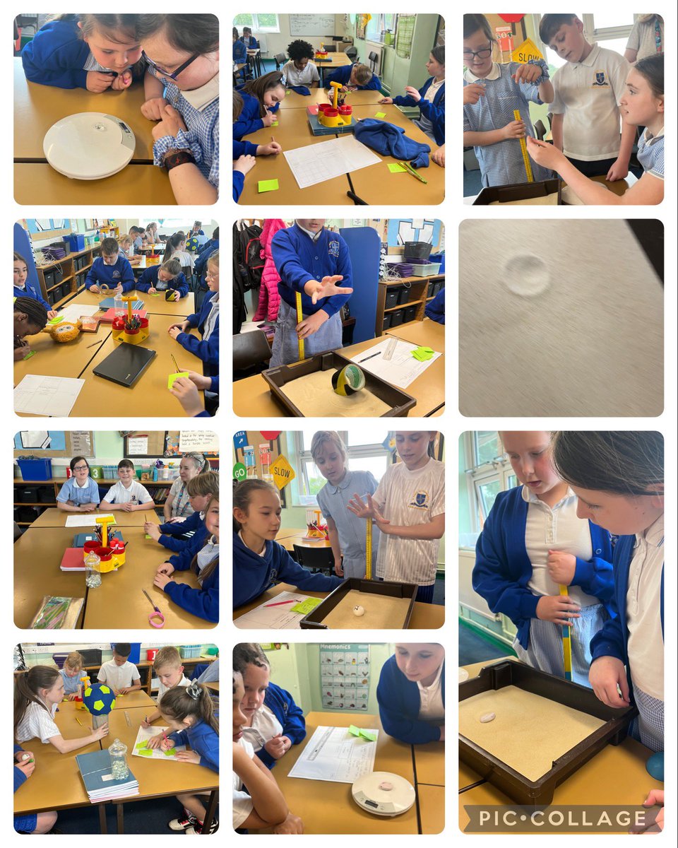 Year 5 have been investigating impact craters today to see they could make links between different sized and weighted asteroids or meteorites and the size of the crater they make ☄️🪐 @StBrigidsCPS @RachaelTyler72 @mrsburnsstbr #primaryscience #handsonscience #year5