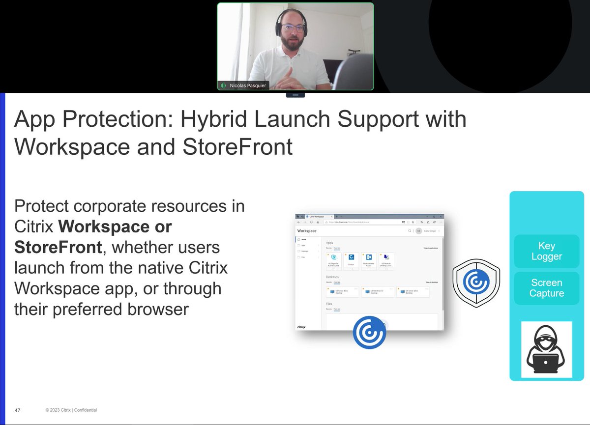 Dav82vdCH's tweet photo. Protégez les ressources de votre entreprise avec la fonctionnalité "App Protection" de Citrix ! Lancez des applications en toute sécurité depuis Workspace ou StoreFront, via l'appli Citrix Workspace ou votre navigateur préféré.

#SwissCUGC #myCUGC #EUC https://t.co/kDyxoVlj7Y