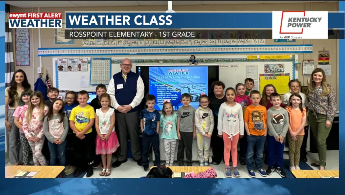 brobwx's tweet photo. In my final #WeatherClass visit of this week, I got the chance to visit my friend Ms. Clem's 1st graders over at Rosspoint Elementary School in Harlan County. They were a great bunch! Thanks for having me out! https://t.co/ra56s5FHTS