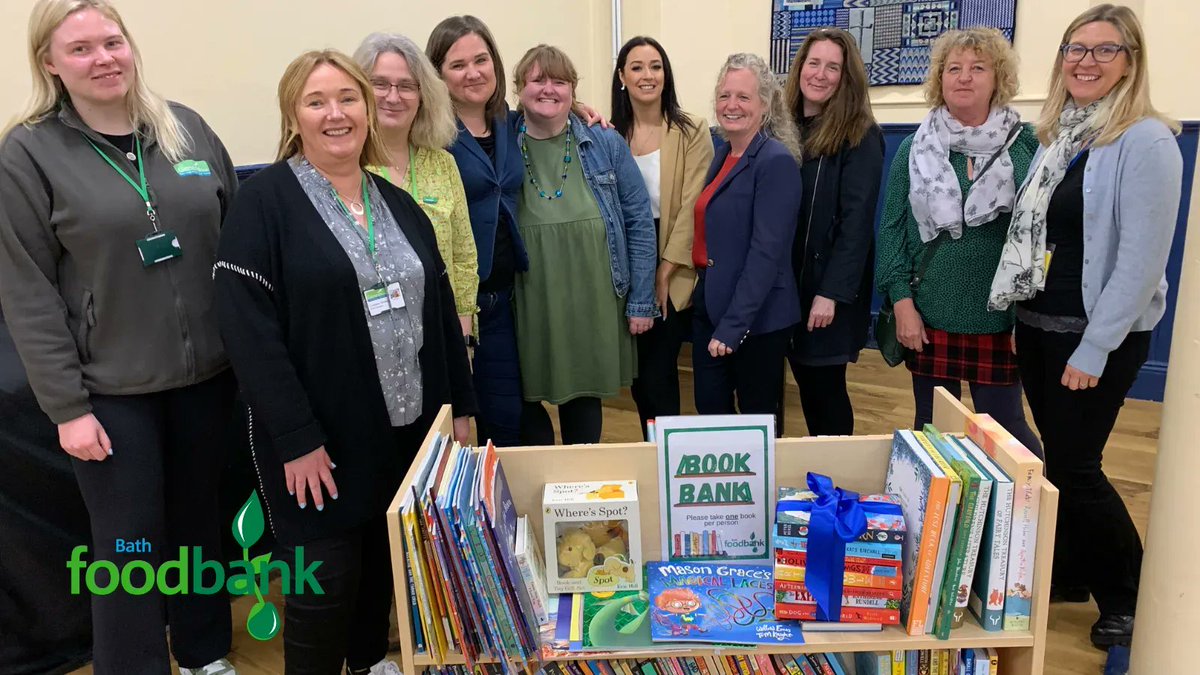 BathFoodbank's tweet photo. Thank you to @tasteofbath, @Bathfestivals, Knorr-Bremse Rail, @KingswoodSchool, Mr B's Bookshop and Kings Edward's School for helping Bath Foodbank set up a book bank in all  our centres. Children, teens and adults can now get a free, new book. 

@KBRailUK @KESBath https://t.co/XU7hlV9vND