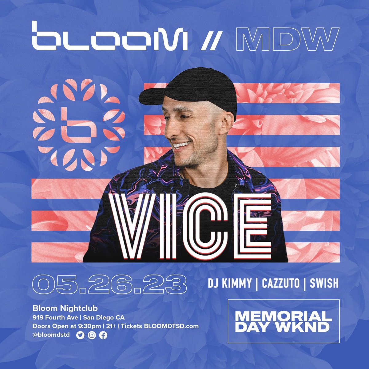 CazzutoMusic's tweet photo. SAN DIEGO !!! MAY 26 illl be Djing inside of @bloomdtsd opening for @djvice So get your tickets and see you all on the dance floor 🙌🍾 LINK IN BIO🎫
•
•
#memorialday #memorialdayweekend #sandiego #techhouse #housemusic #edm #dj https://t.co/AL3tDErQvt