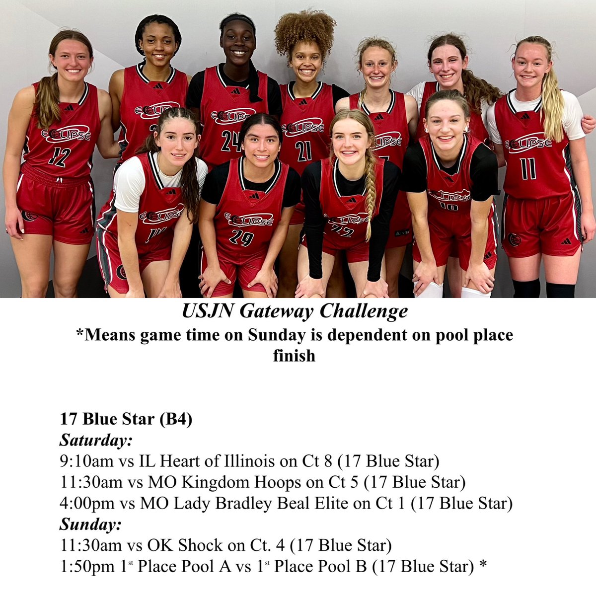 Headed to the Chesterfield Sports Complex in St Louis this weekend to play at the USJN Gateway Challenge. Let’s go!!