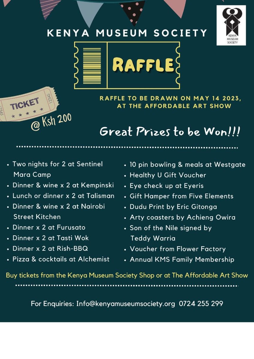 AffordableArtKE's tweet photo. Reason #101 to come to the #AffordableArShowke

Many thanks to all who donated such fab prizes!

Including...
@SentinelCamp
@VillaRosaKempin @FlowerFactoryKE 
@WestgateMallKe 
@Nrbstrt_Kitchen 
@TastiWok 
@AlchemistBar254 
@healthyuke 
@twarria 
@Eric_Gitonga_ 
@artchieng_owira https://t.co/Gj9b8rU28K