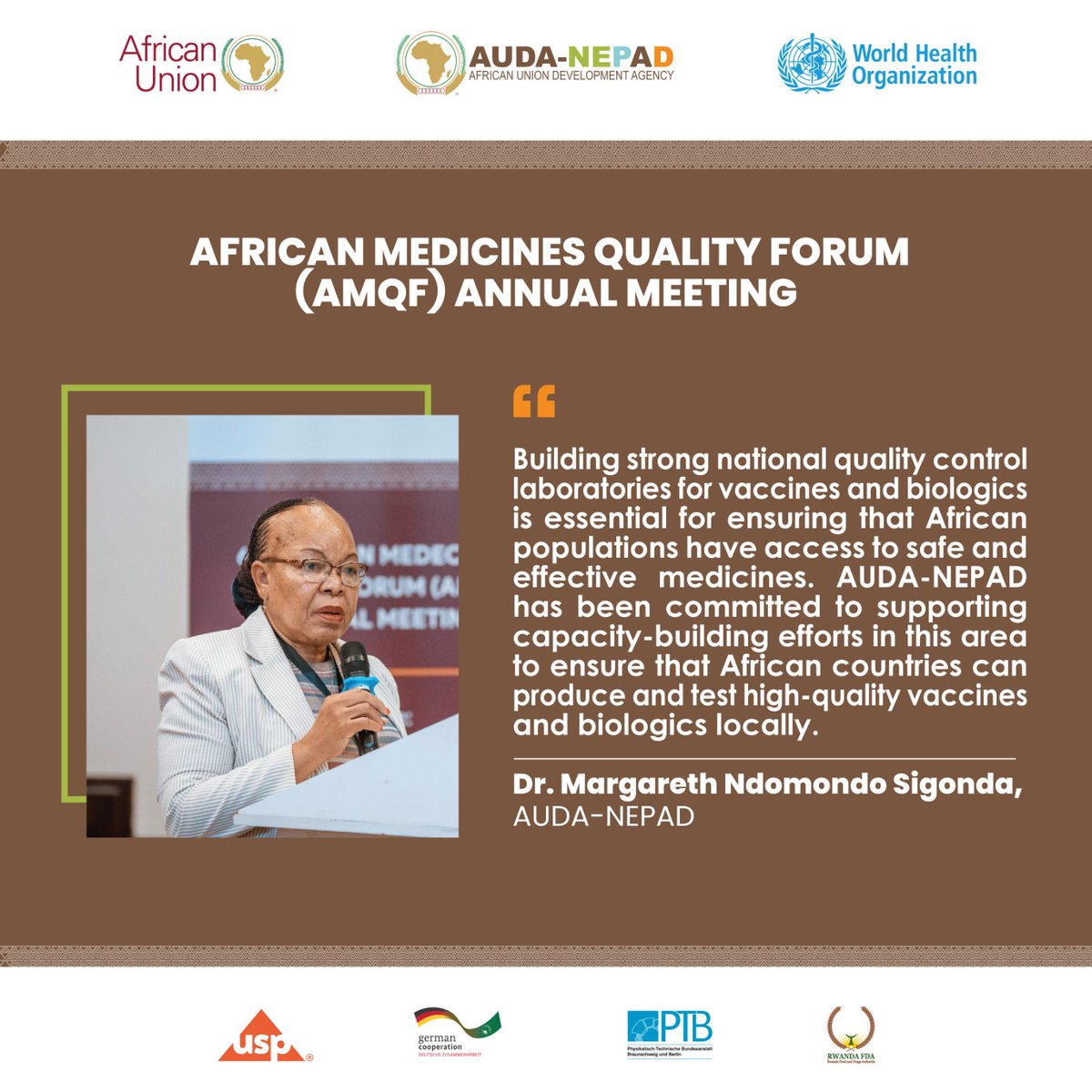 NEPAD_Agency's tweet photo. 1/2 The conversation continues at the #AMQF: “Building strong national quality control laboratories for vaccines and biologics is essential for ensuring that African populations have access to safe and effective medicines.” Dr Margareth Sigonda https://t.co/CeLwqm8R8i