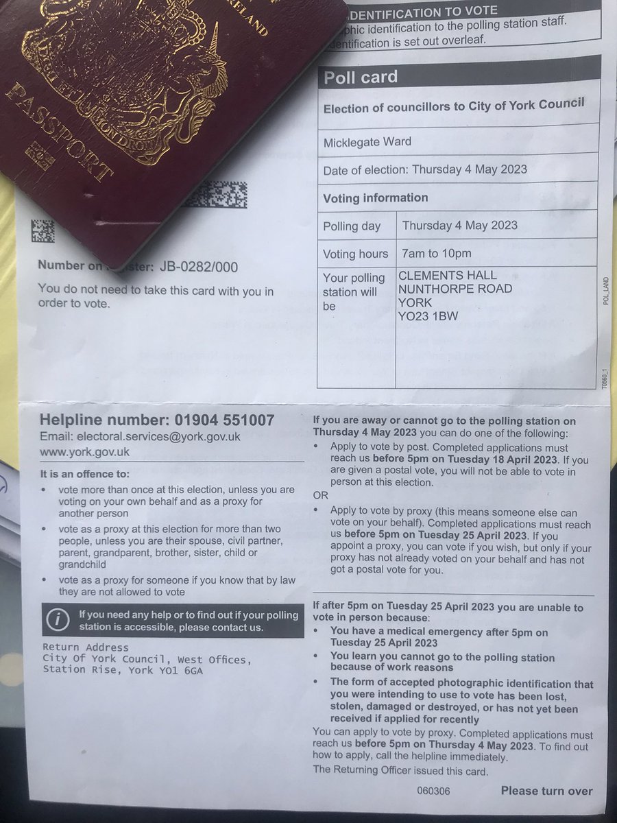 Still mightily uncomfortable with not being trusted not to break the law … #LocalElection2023 #york