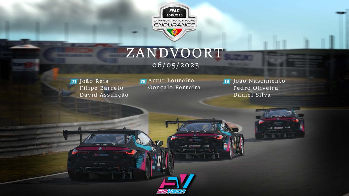 Next saturday 15h GMT 2h25 Zandvoort.
📹twitch.tv/advncesic
Broadcast 15h canal da Meo 110, 503 Nos #iracing #iracingofficial #simracing #esports
#bmwmmotorsport #bmwportugal #EsportsRacing #eSportsPortugal #Worten #TotalEnergies #OMENbyHP #advncesic #SportsAndYou #Pirelli