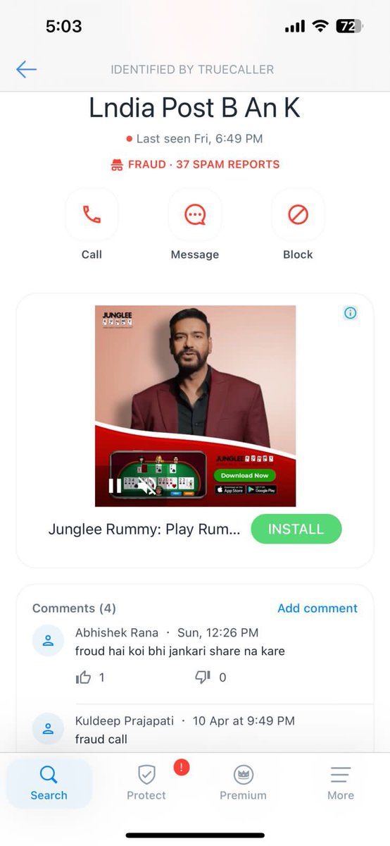 1501bafna's tweet photo. @MumbaiPolice @ABPNews @TOIMumbai @ANI  - this man called my wife posing to be a worker of indian bank no.- +916291745873, asking for personal details like mobile number dob etc upon denying the same he started abusing and threatening my wife over the call! Please do the needful https://t.co/4oobLOvdKU