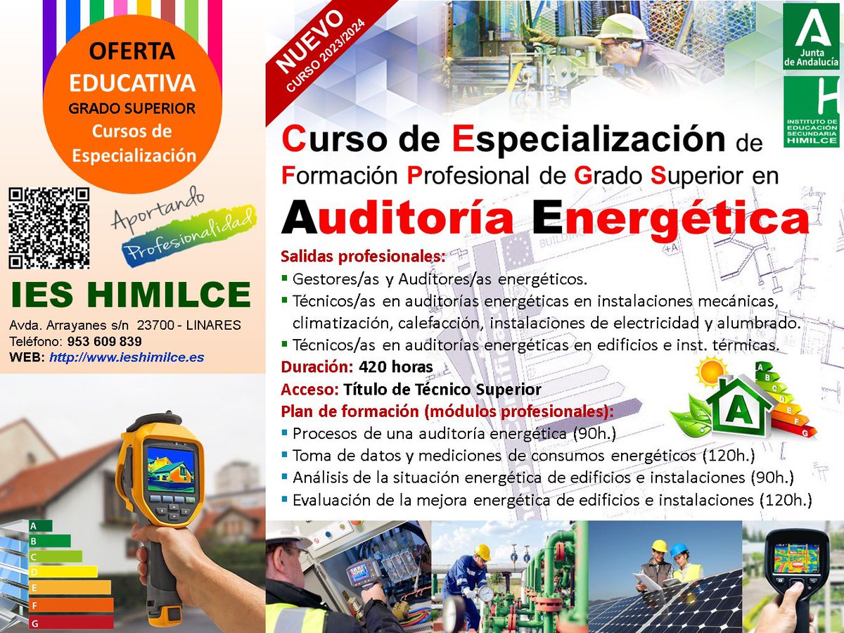 IESHimilce's tweet photo. También presentamos nuestro curso de especialización de Auditoría Energética para aquellas personas que tengan formación superior. https://t.co/tQkCjOspRx