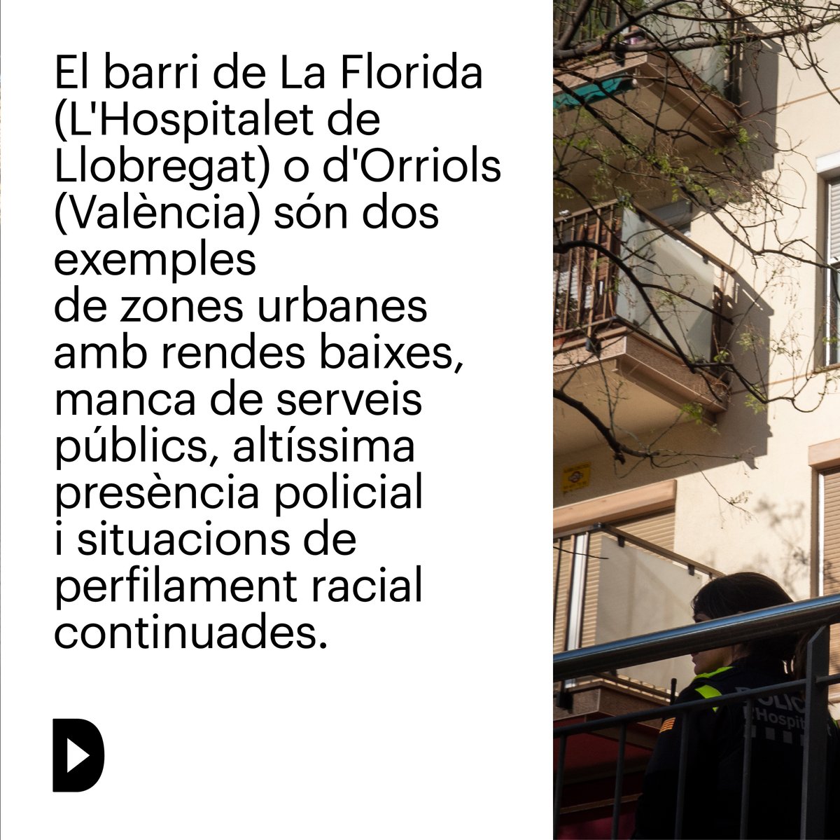 La_Directa's tweet photo. #SOTAFOCUS | La Florida (L'#Hospitalet de Llobregat) i Orriols (#València) són exemples de zones urbanes on s'aplica una política de securitització. #InseguretatLucrativa
✍️ @gemma_g_fabrega
✍️ @peppesavino78
#Directa567
▶️ https://t.co/B9Yg8e2V9l
▶️ https://t.co/vfVTu37AvZ https://t.co/8xPMlK2jER