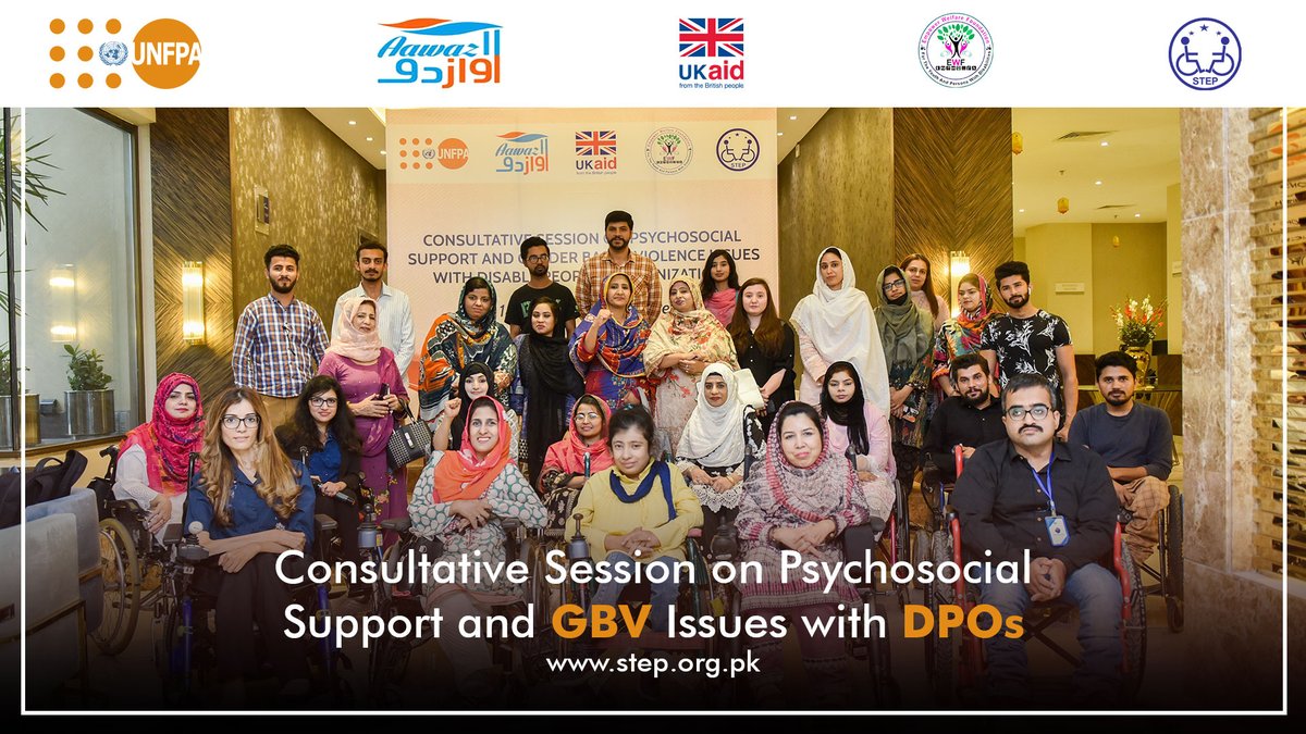 STEPPakistan's tweet photo. 𝐂𝐨𝐧𝐬𝐮𝐥𝐭𝐚𝐭𝐢𝐯𝐞 𝐒𝐞𝐬𝐬𝐢𝐨𝐧 𝐨𝐧 𝐏𝐬𝐲𝐜𝐡𝐨𝐬𝐨𝐜𝐢𝐚𝐥 𝐒𝐮𝐩𝐩𝐨𝐫𝐭 𝐚𝐧𝐝 𝐆𝐞𝐧𝐝𝐞𝐫-𝐁𝐚𝐬𝐞𝐝 𝐕𝐢𝐨𝐥𝐞𝐧𝐜𝐞 𝐈𝐬𝐬𝐮𝐞𝐬 𝐰𝐢𝐭𝐡 𝐃𝐏𝐎𝐬 held in Lahore on 14th April 2022.
#STEPPakistan #Disabilityrights #Womenwithdisabilities #GBV #StopGBVagainstWWD https://t.co/wpx0W7Egut