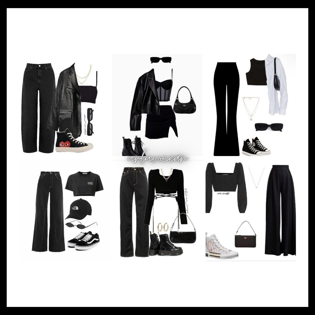 Kpop black cheap outfit