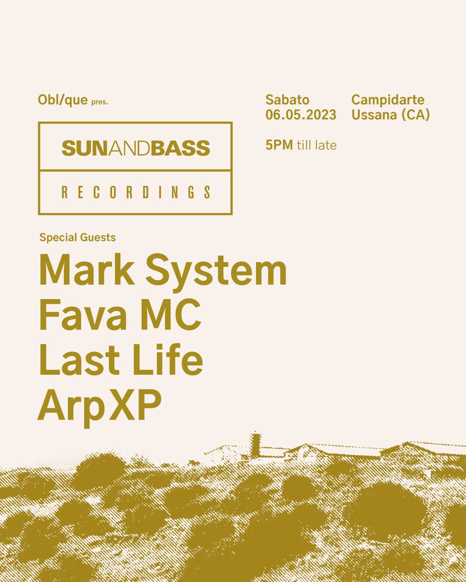 sunandbass's tweet photo. Get ready for the first SUNANDBASS Recordings party of the year, specially for our Sardinian family. With special SAB Recordings guests and a solid line-up in the beautiful Sardinian Agriturismo scenario; it's set to be a beautiful night! Tix available on the door only ⛱ https://t.co/hK6wat8ImN
