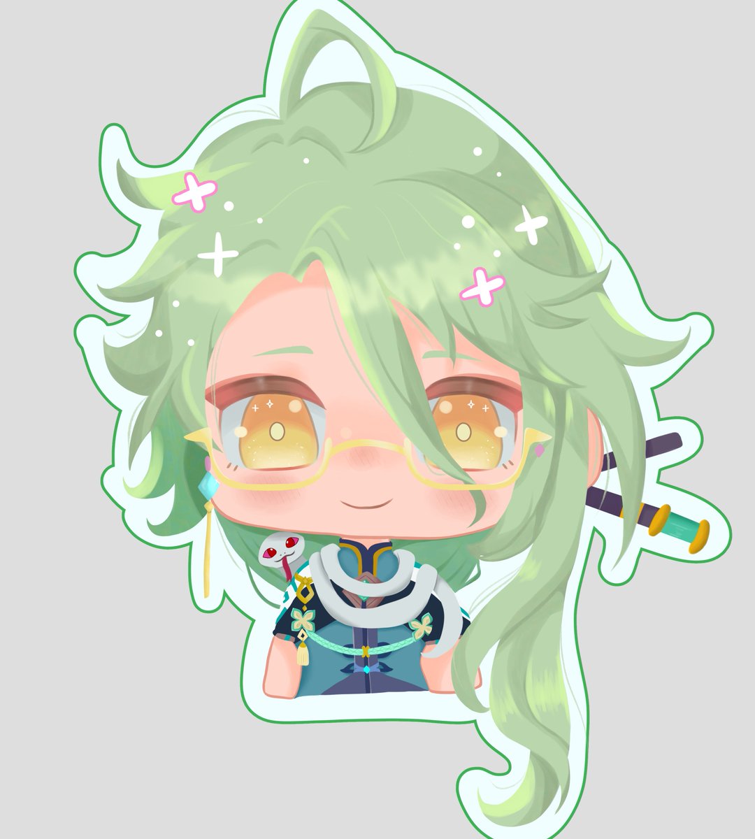 Ellianart_'s tweet image. I hope you all got Baizhu in his banner! I got it and I love him so much 🧡🐍

I would love to make a keychain with this drawing 🥺✨

#Genshinlmpact #Baizhu