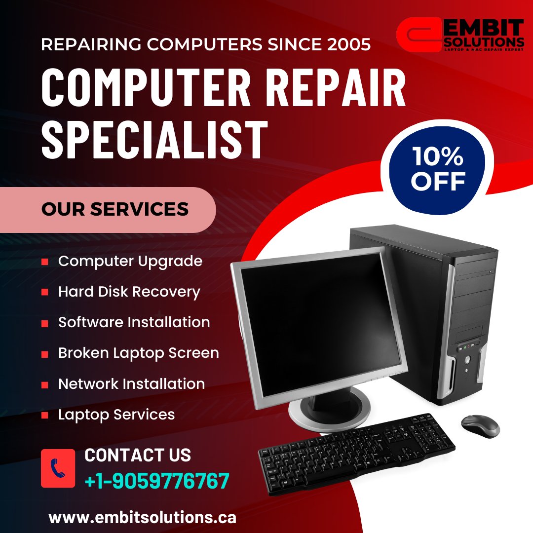 embitsolution's tweet image. Our goal is to provide the highest quality Laptop, MacBook &amp;amp; Desktop Repair services, on schedule, and within budget along with outstanding customer service.
𝐕𝐢𝐬𝐢𝐭 𝐨𝐮𝐫 𝐰𝐞𝐛𝐬𝐢𝐭𝐞: embitsolutions.ca &amp;amp; embitsolutions.myshopify.com
#laptoprepair #LaptopRepairService