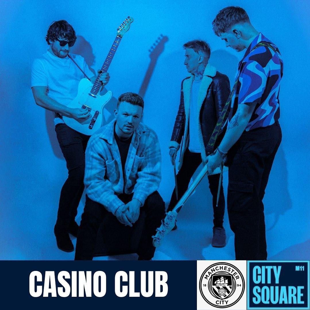 CasinoClubBand's tweet photo. CITEH CITEH CITEH

Delighted to have  been asked to play some tunes on the City Square Stage at the Etihad before Saturdays game against Leeds United

If you’re at the game come say hello and hear some tunes. We can’t wait for it and to see you there 🎸⚽️ https://t.co/W67SVVpo0D