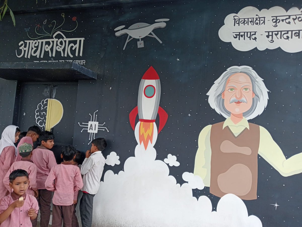 Ashutoshvashi12's tweet photo. A Mission #Aadharshila began in #Meerut with one school and has since expanded to more than 100 #rural #government schools of #Uttar_Pradesh, 20,000+ students are learning #Coding, #robotics, #AI, #Drone and exploring #science #space concepts practically to create the #NextGenUP. https://t.co/vq2NOyOfMM