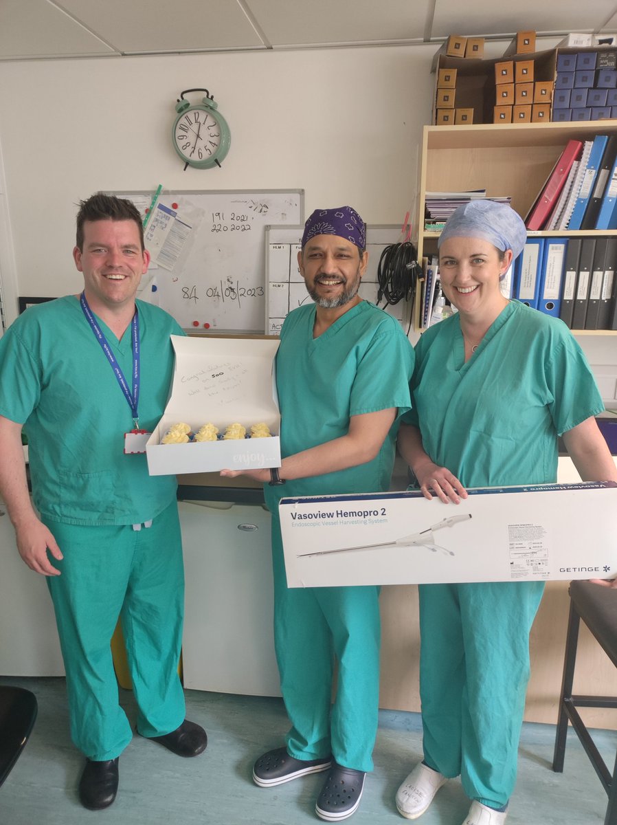 Ronan Kelly (@ronanjohnkelly) on Twitter photo Congratulations <a href="/drsadiq2003/">Sadiq Siddiqui</a> on your 500th endoscopic vessel harvest for Coronary Artery Bypass Grafting.
Continuing excellent cardiac surgery care in University Hospital Galway.
@saoltagroup
<a href="/GalwaySurgery/">University of Galway Surgery 🔬🧬</a> <a href="/CroiHeartStroke/">Croí Heart & Stroke</a> <a href="/SCTSUK/">SCTS UK</a> <a href="/GetingeGlobal/">Getinge</a> Congratulations <a href="/drsadiq2003/">Sadiq Siddiqui</a> on your 500th endoscopic vessel harvest for Coronary Artery Bypass Grafting.
Continuing excellent cardiac surgery care in University Hospital Galway.
@saoltagroup
<a href="/GalwaySurgery/">University of Galway Surgery 🔬🧬</a> <a href="/CroiHeartStroke/">Croí Heart & Stroke</a> <a href="/SCTSUK/">SCTS UK</a> <a href="/GetingeGlobal/">Getinge</a>