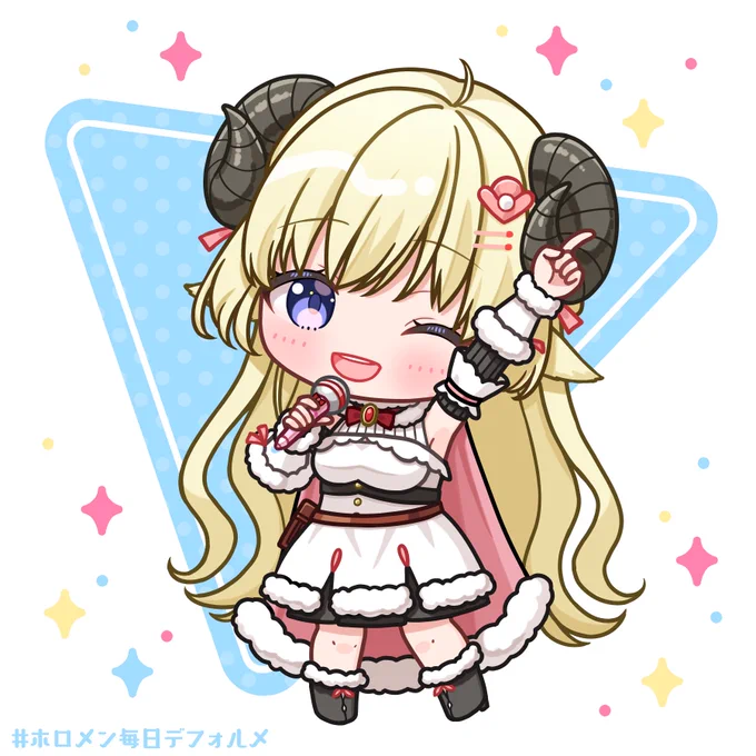 #ホロメン毎日デフォルメ   24日目:角巻わためちゃん #つのまきあーと  明日はトワ様!お楽しみに〜!!!!