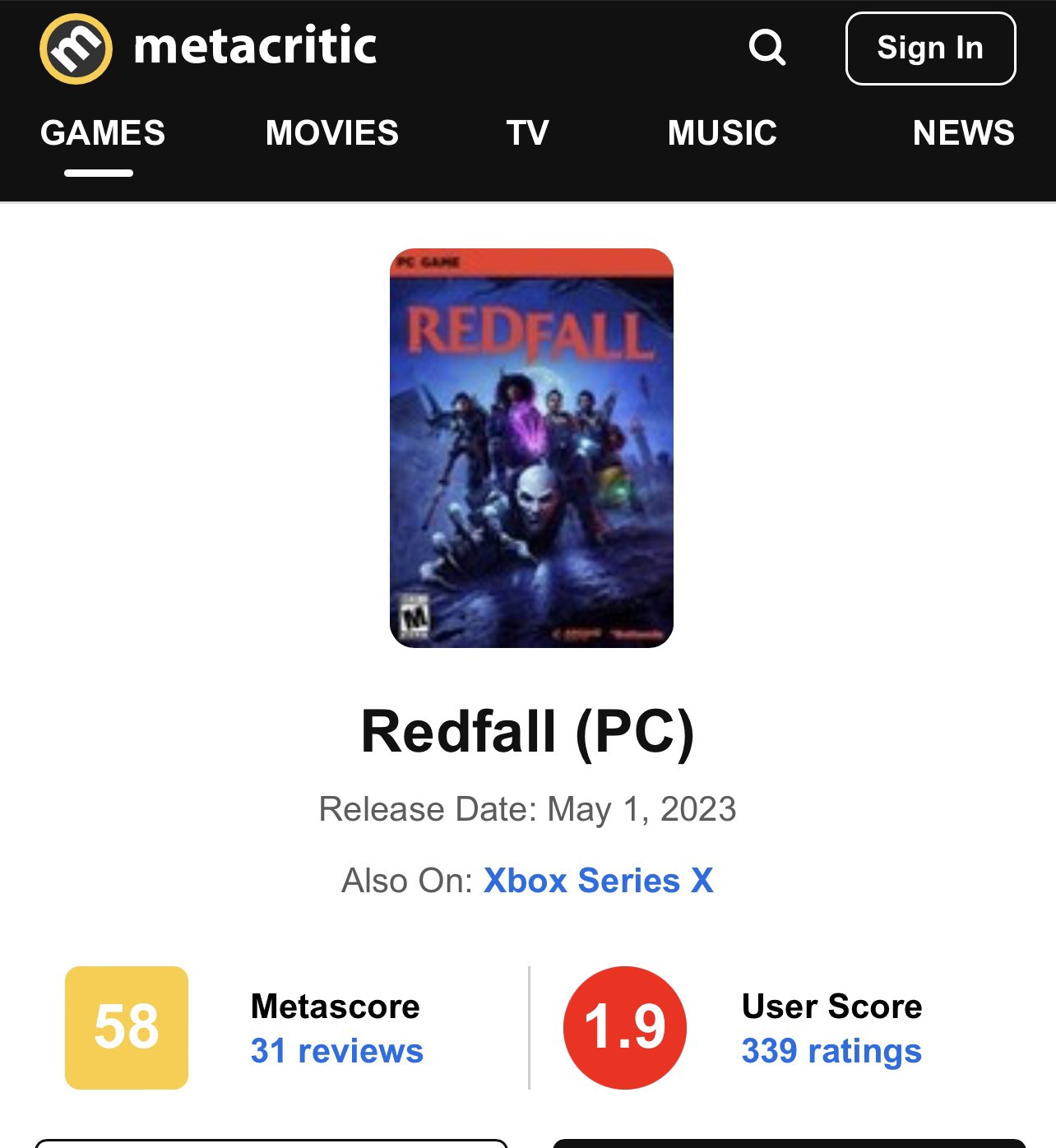 Redfall Hits New Low on Metacritic - The Tech Game