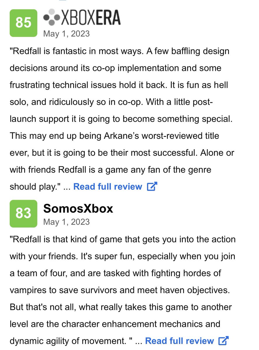 Tiger on X: Redfall metacritic score goes down every day with more reviews  lmaooo It's 59 on Xbox & 57 on PC #Redfail #Microsoft   / X