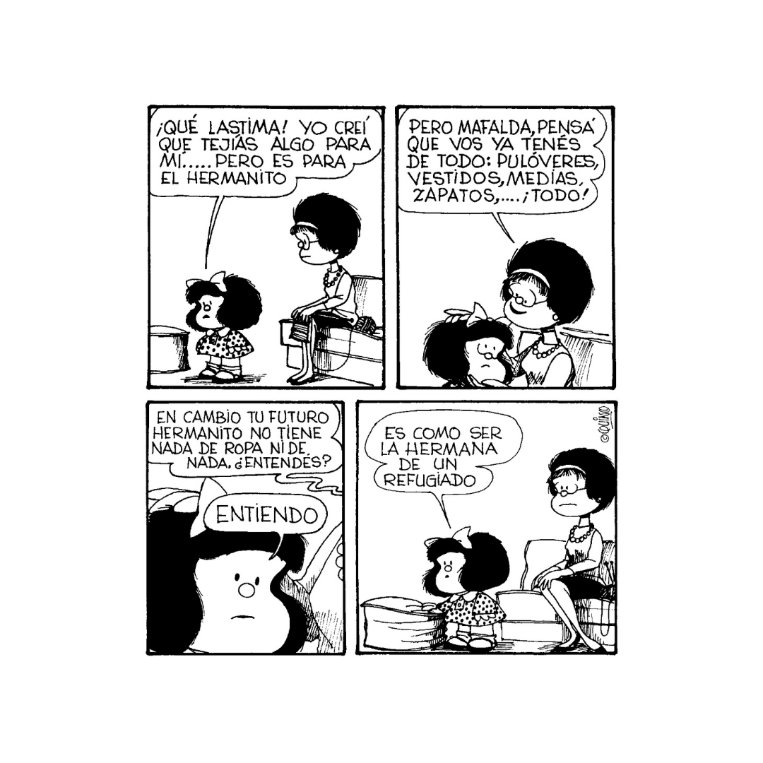 MafaldaDigital's tweet photo. Tira publicada en la edición argentina de Toda Mafalda (1993), pág 254. https://t.co/fYBt4mr09e