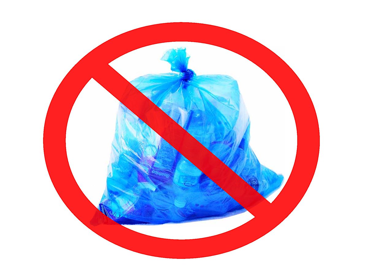 Plastic trash bags, grocery bags, and shopping bags should never be put in your recycling cart. If your curbside recycling cart was not picked up, it could be because it contained plastic bags.