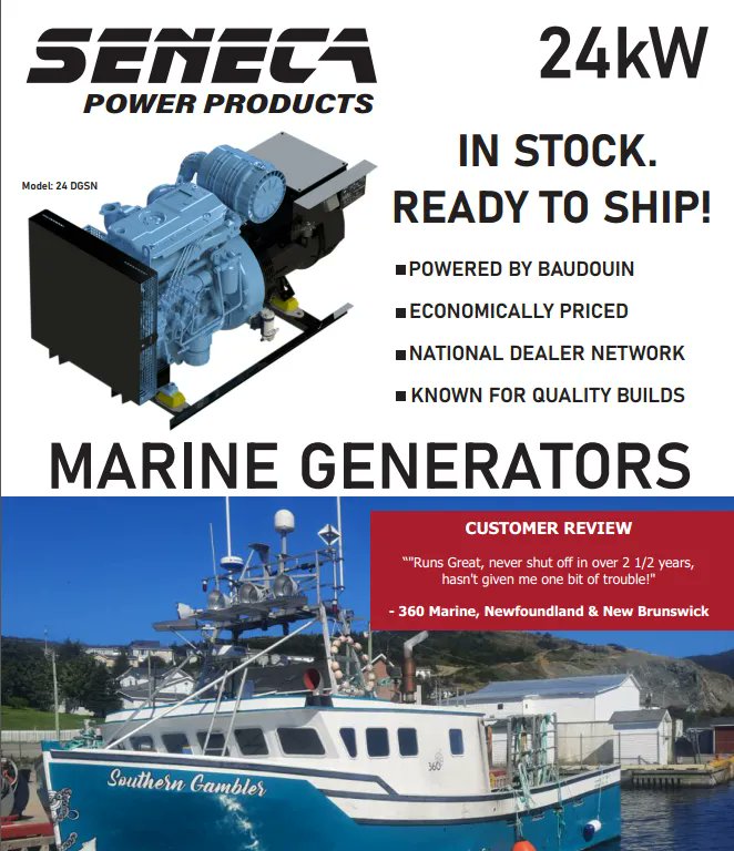 These Canadian assembled marine generators have become quite popular on both the Pacific and Atlantic Coasts of Canada! 

Season after season they are proving to be the right choice! 

Powered by @Moteursbaudouin and backed by their service network and support! 

#qualitybuild