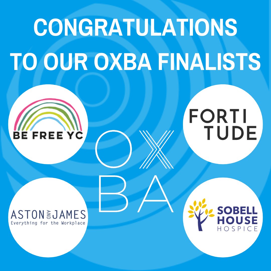 We would like to say a HUGE congratulations to four of our members, @BeFreeYC, @sobellhouse, @Aston_and_James, and @Fortitude_Comms who have all been shortlisted as finalists for The Oxfordshire Business Awards (@OxBizAwards) 2023 🎉

#OXBA #OXBA2023 #OxfordshireBusinessAwards