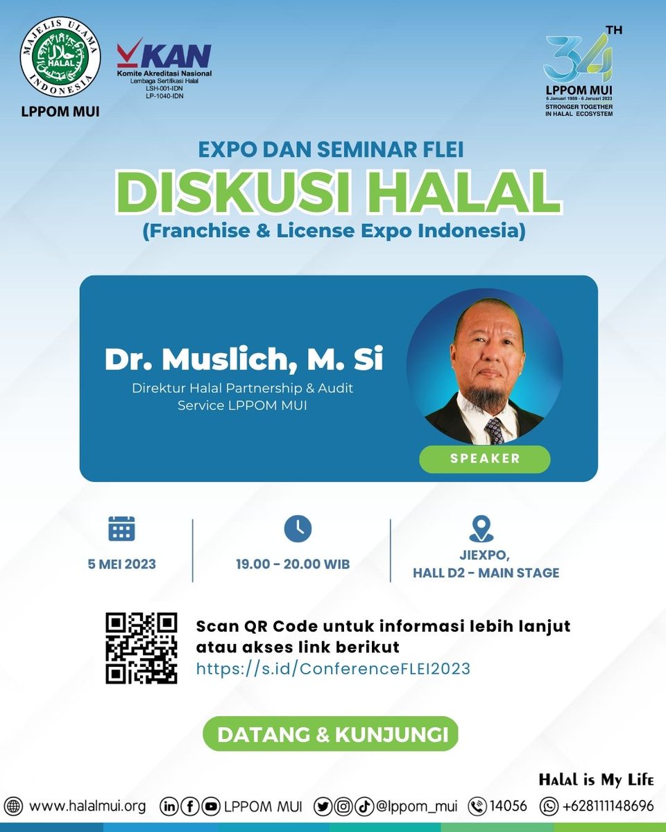 lppom_mui's tweet photo. #sobatlppom, mari, ikuti ikuti seminar menarik dari LPPOM MUI tentang "Wajib Sertifikasi Halal Usaha Kuliner" Daftar sekarang di: https://t.co/61ysLaIMbA
.
#flei2023 #flei #franchise #info #expo #jakarta #lph #lppommui #update #kamuharustau #foodies #food #expojakarta #jiexep https://t.co/NxV1Nre2fT