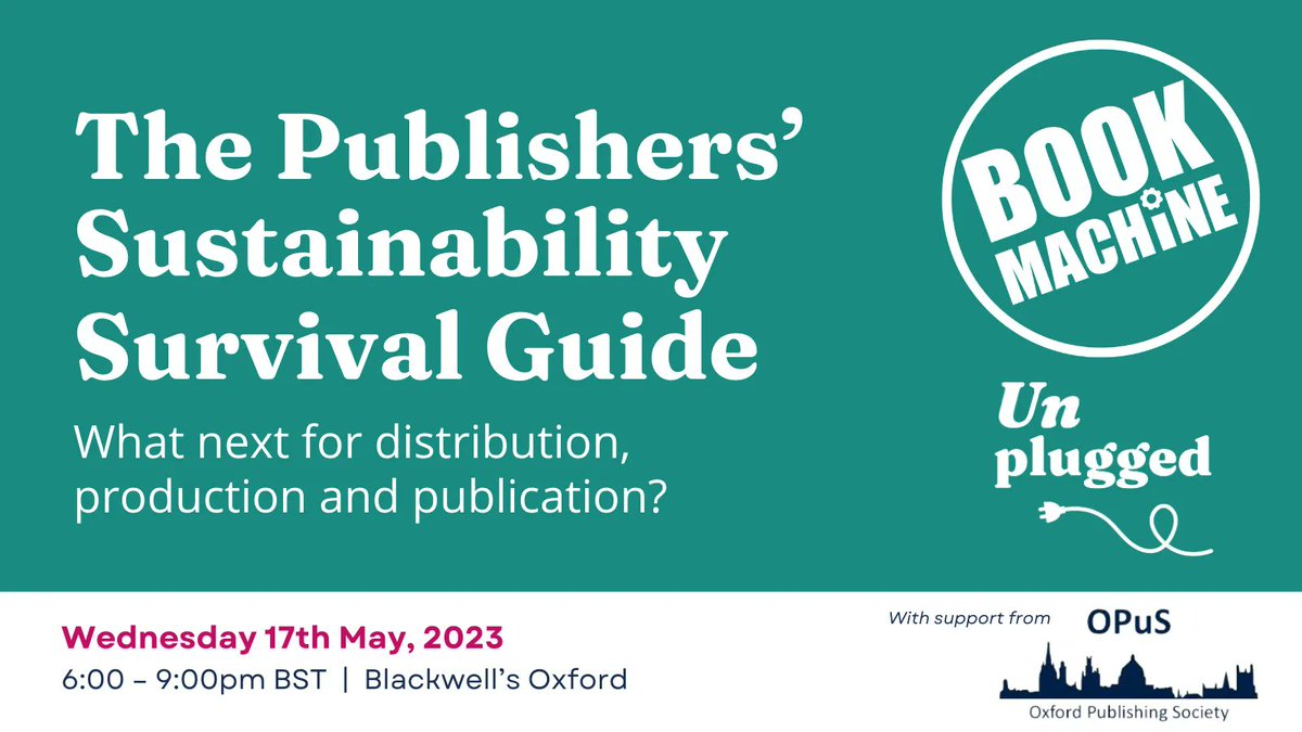 BookMachine's tweet photo. 🌳 The Publishers' Sustainability Survival Guide on 17 May will provide you with a clearer idea about what to tackle first and how to make progress with your sustainability goals.⁠
⁠
Join us from 6-9pm BST, with 1 hour of panel discussion from 6:45pm: https://t.co/Qg8kMqBSCD https://t.co/9drDvT1FE1