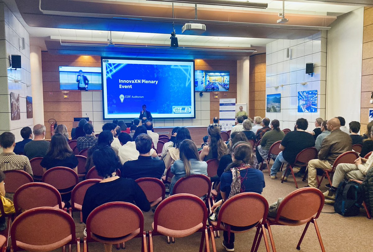 innovaxneu's tweet photo. 💡#InnovaXn Plenary Meeting 2023: mood on!
Following the welcome speeches given by the @esrfsynchrotron DoR Michael Krisch, together with the @ILLGrenoble Science Director Jacques Jestin, we are now ready to start!
#Innovation #PhD #ESRF #ILL https://t.co/raNIKJnTcw