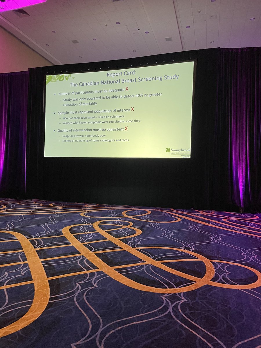TomaOmofoyeMD's tweet photo. Martin Yaffe at #SBI2023 discussing the problems with Canadian NBSS study.
Overwhelmingly, the data shows women 40-49 years old (and above) benefit from screening mammography
#Startat40 @BreastImaging https://t.co/uf0N05Dh7A