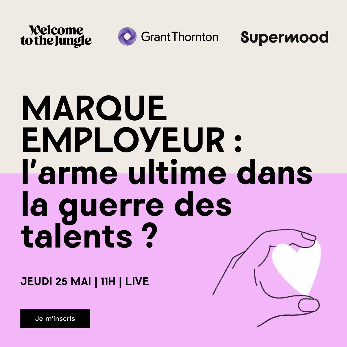 Supermood (@supermoodteam) on Twitter photo La marque employeur serait-elle l’arme ultime dans la guerre des talents ?
Réponse le jeudi 25 mai à 11h avec <a href="/GrantThorntonFr/">Grant Thornton FR</a> et <a href="/wttj_fr/">Welcome to the Jungle France</a> 👉 hubs.ly/Q01MkGR_0
#marqueemployeur #ressourceshumaines #engagement La marque employeur serait-elle l’arme ultime dans la guerre des talents ?
Réponse le jeudi 25 mai à 11h avec <a href="/GrantThorntonFr/">Grant Thornton FR</a> et <a href="/wttj_fr/">Welcome to the Jungle France</a> 👉 hubs.ly/Q01MkGR_0
#marqueemployeur #ressourceshumaines #engagement
