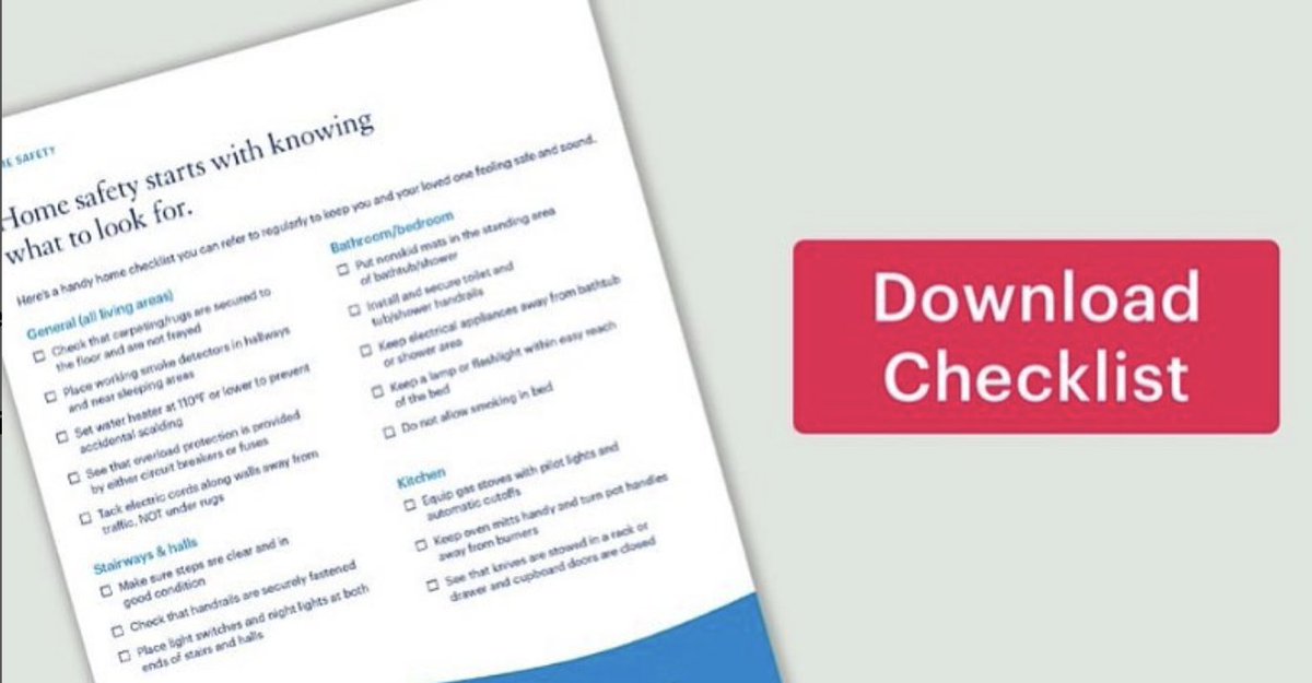BSCfairfax's tweet photo. As people get older, it’s important to take the right precautions to keep your #lovedones safe. We created a home safety #checklist for you to create a safe home environment. Download the checklist here: https://t.co/KZUixYyC56

#homecare #safety #staysafe #athome https://t.co/UE9udgdAco