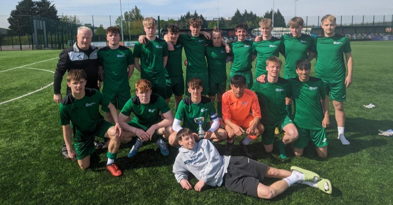 HaverfordwestFC's tweet photo. Congratulations to @pembssport First Team on winning the British Colleges Sport Men's Championships League title in Cardiff yesterday! 🏆

Led by @HCAFCAcademy coach, Steve Briers, the team includes plenty of talented young Bluebirds - and was captained by Lucas Davies! 🔵