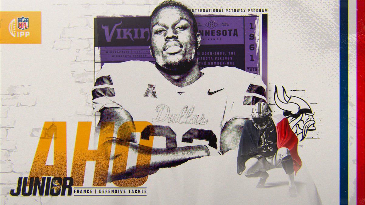 NFL France (@nflfrance) on Twitter photo From Nice 🇫🇷 to Minnesota 🇺🇸
Félicitations au Defensive Lineman de <a href="/SMUFB/">SMU Football</a>, <a href="/AhoJunior/">junior aho</a>, qui rejoint les Minnesota <a href="/Vikings/">Minnesota Vikings</a> via le International Pathway Program !
Tous les fans français sont derrière toi pour cette aventure en NFL 💪 From Nice 🇫🇷 to Minnesota 🇺🇸
Félicitations au Defensive Lineman de <a href="/SMUFB/">SMU Football</a>, <a href="/AhoJunior/">junior aho</a>, qui rejoint les Minnesota <a href="/Vikings/">Minnesota Vikings</a> via le International Pathway Program !
Tous les fans français sont derrière toi pour cette aventure en NFL 💪