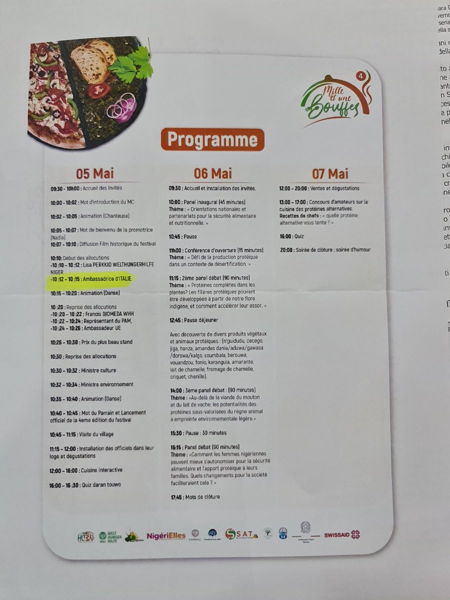 ItalyinNiger's tweet photo. Venez nombreux! Au festival @1001Bouffes227 demain!

Au pavillon #Italie 🇮🇹 nous vous accueillerons avec #chefAlessandroFiorletta https://t.co/yUeBRRjX2t