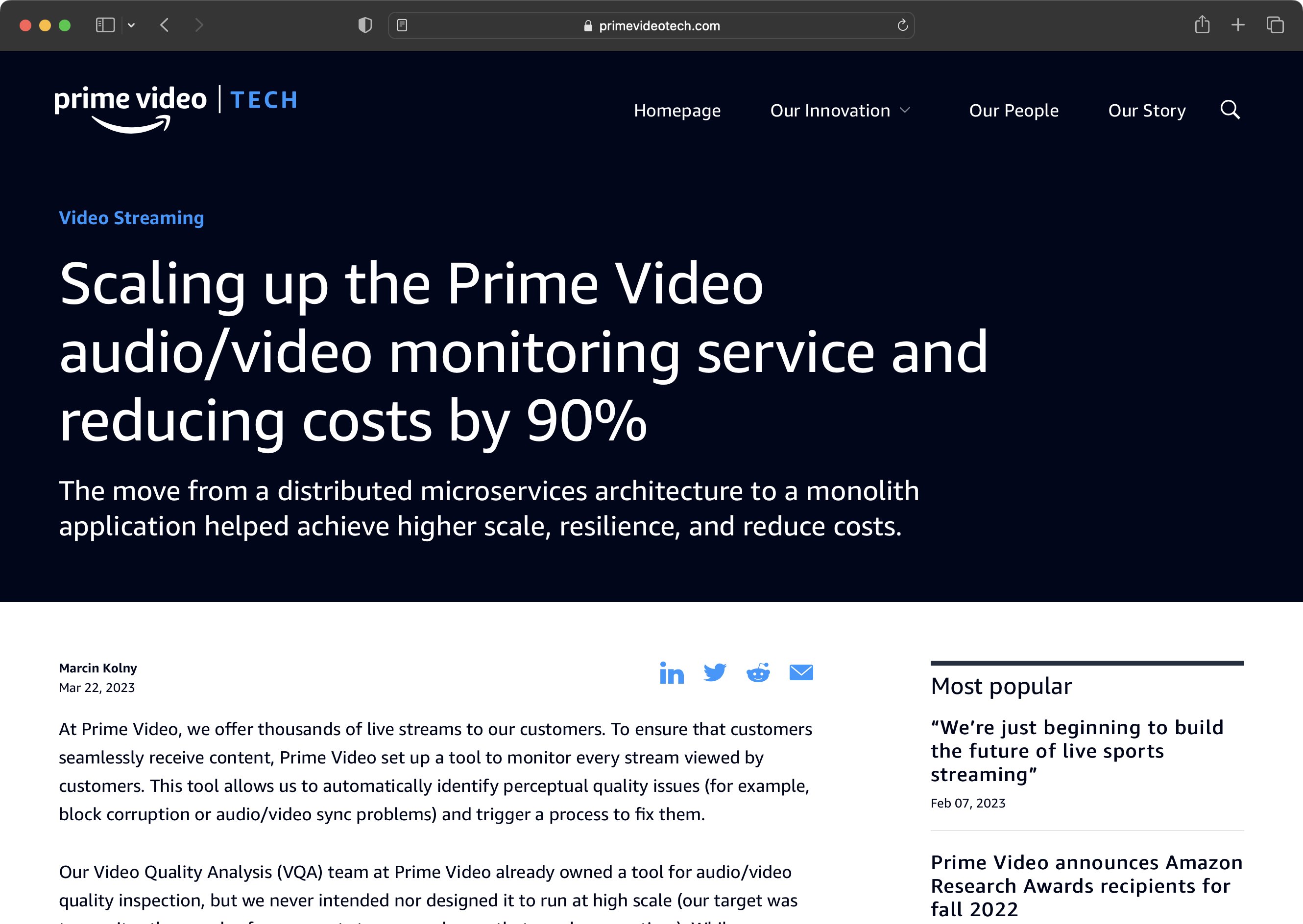 Kelsey Hightower on X: The  Prime Video team was able to reduce cost  by moving from Serverless backed by Lambda to monoliths running on VMs.  Moving our service to a monolith