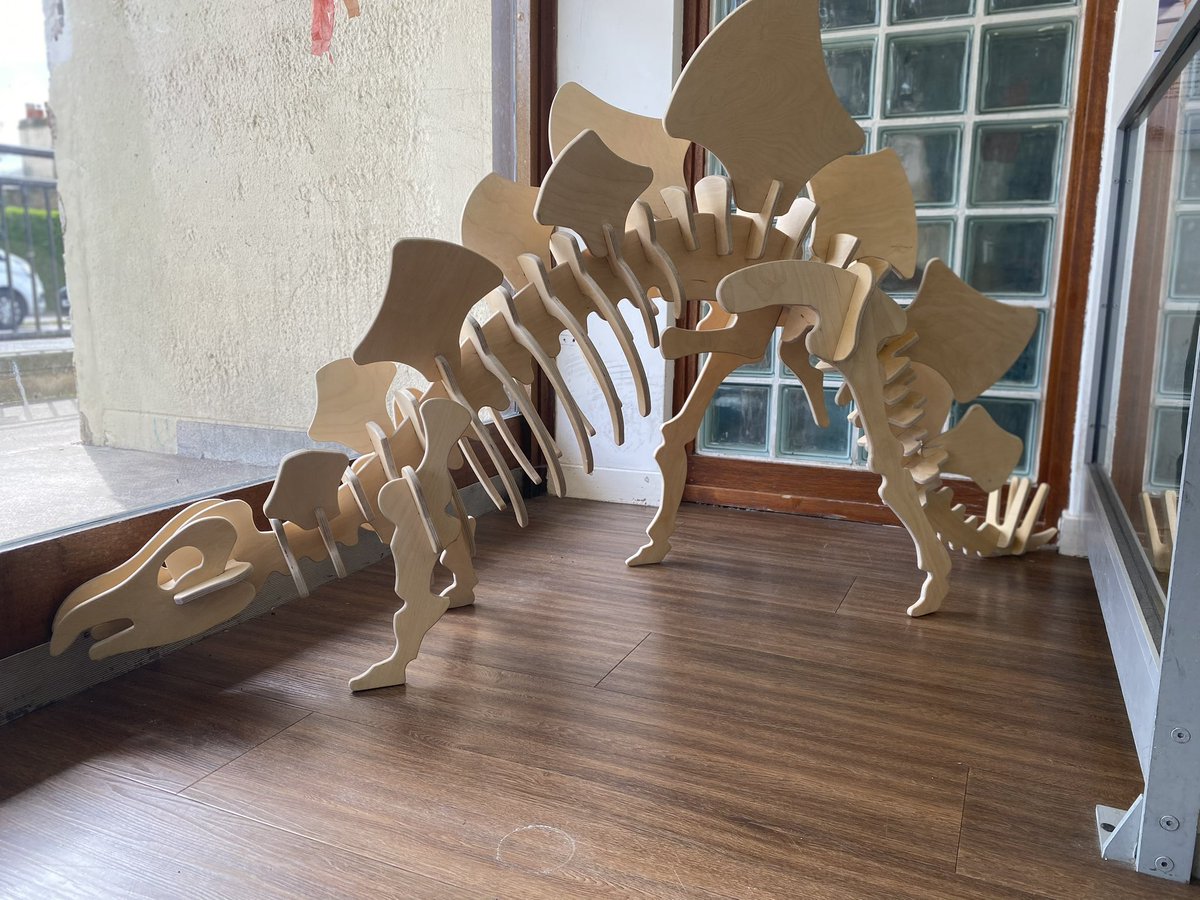 PortyLibrary's tweet photo. Look who’s back in the library!
Yes, It’s Stego-Steve: Library Stegosaurus Extraordinaire, back from his 2+ year pandemic hiatus (safe in a box in the community room)
Drop in and say hiya to our much-missed Jurassic dino-dude!
#Veggiesaurus #JurassicPorty #DinoDude https://t.co/6UJAJ2Ze3X